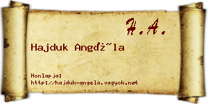 Hajduk Angéla névjegykártya